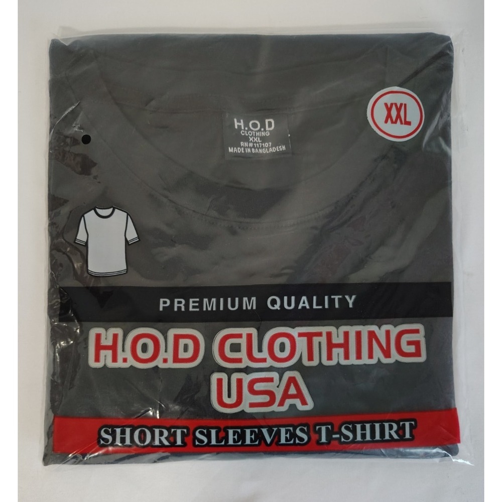 H.O.D Clothing USA Black Mens Short Sleeve Cotton T-Shirt  - Size XXL - NEW